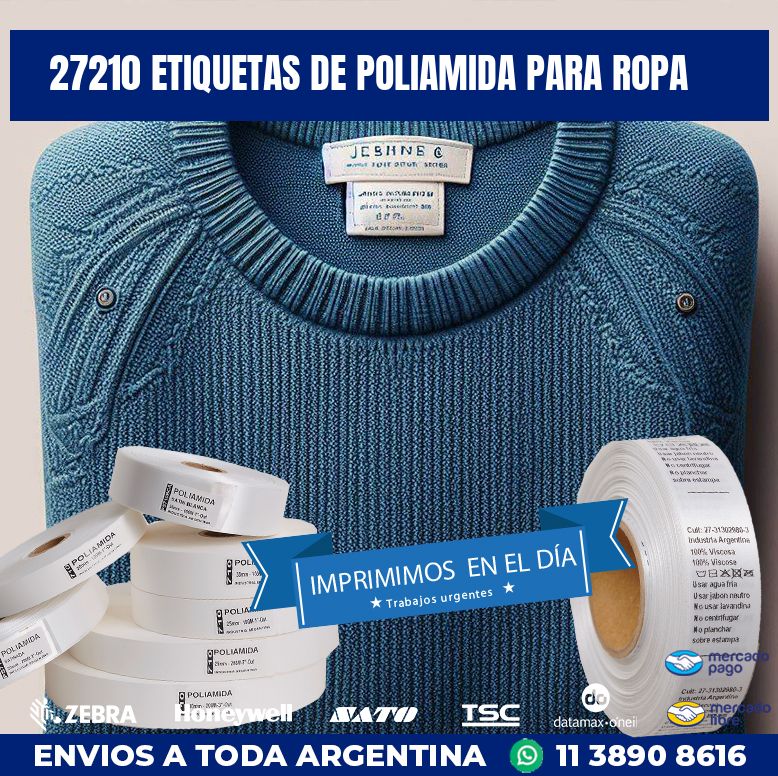 27210 ETIQUETAS DE POLIAMIDA PARA ROPA