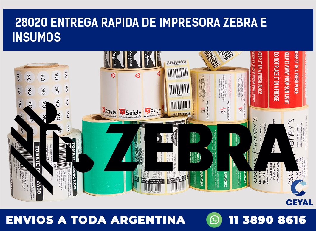 28020 ENTREGA RAPIDA DE IMPRESORA ZEBRA E INSUMOS