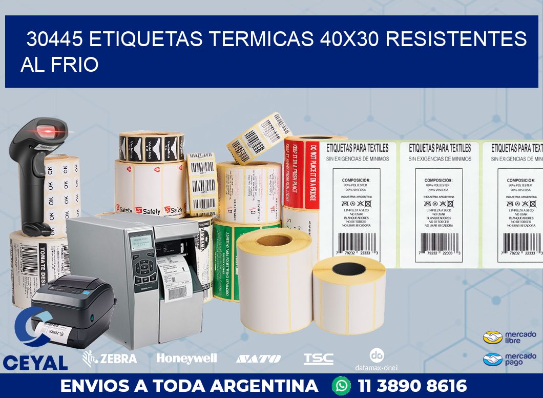 30445 ETIQUETAS TERMICAS 40X30 RESISTENTES AL FRIO