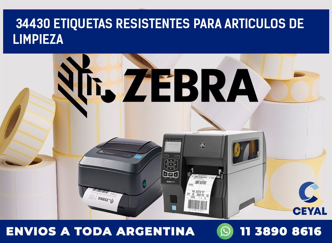 34430 ETIQUETAS RESISTENTES PARA ARTICULOS DE LIMPIEZA