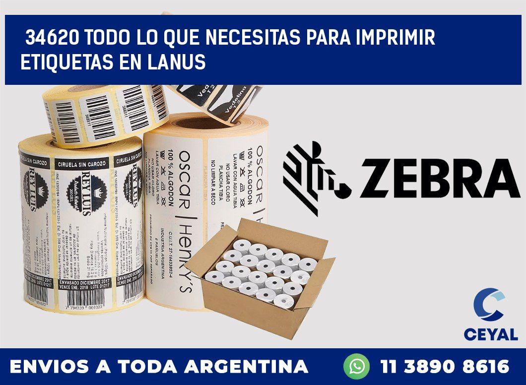 34620 TODO LO QUE NECESITAS PARA IMPRIMIR ETIQUETAS EN LANUS