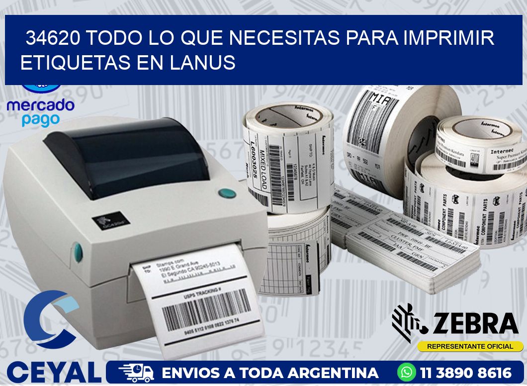 34620 TODO LO QUE NECESITAS PARA IMPRIMIR ETIQUETAS EN LANUS