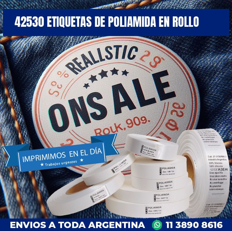 42530 ETIQUETAS DE POLIAMIDA EN ROLLO