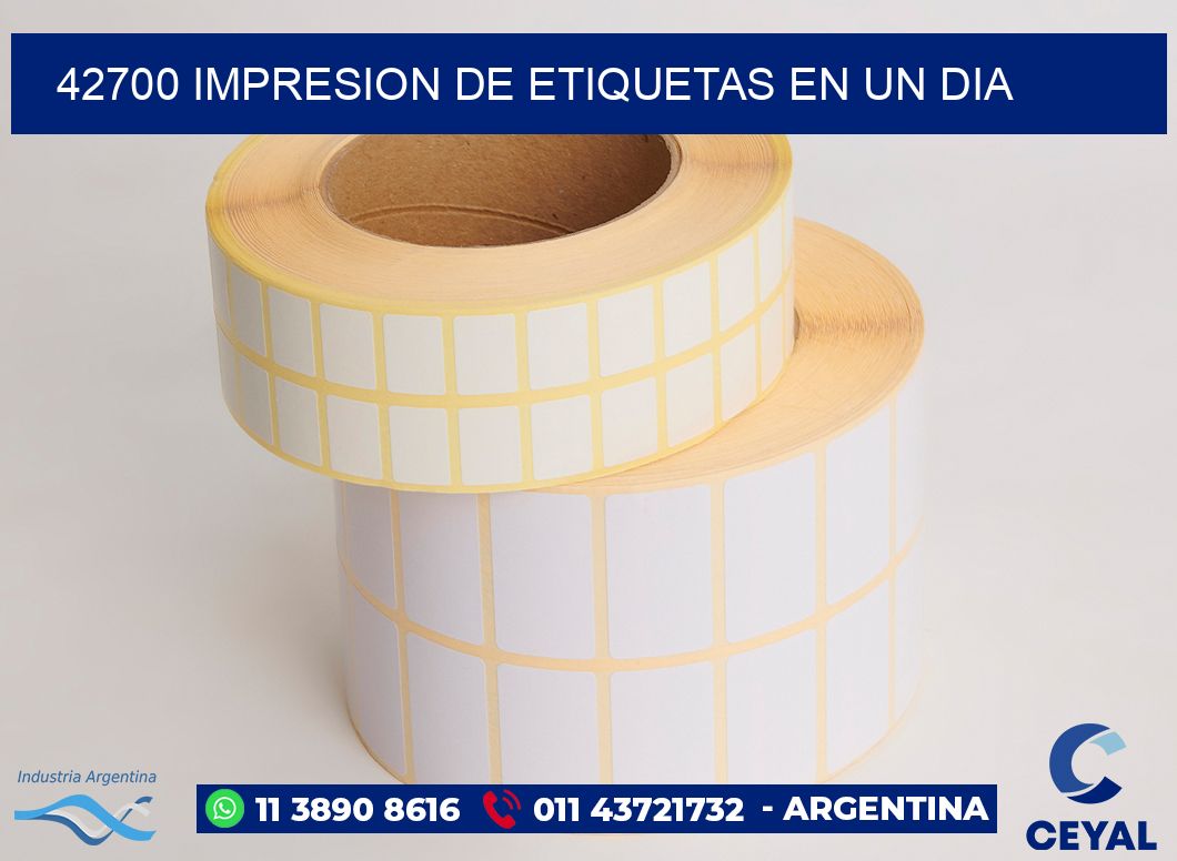 42700 IMPRESION DE ETIQUETAS EN UN DIA