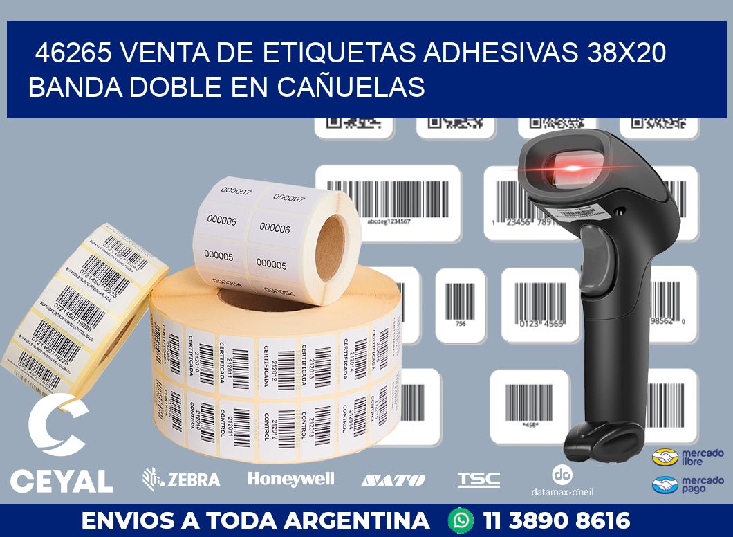 46265 VENTA DE ETIQUETAS ADHESIVAS 38X20 BANDA DOBLE EN CAÑUELAS