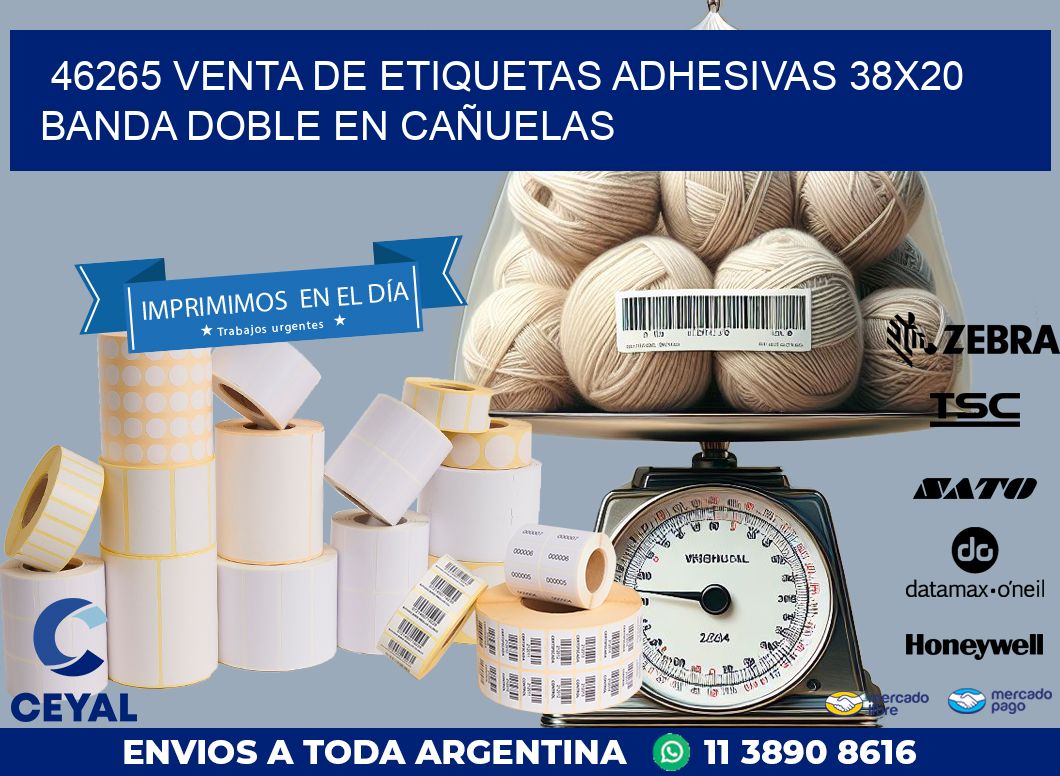 46265 VENTA DE ETIQUETAS ADHESIVAS 38X20 BANDA DOBLE EN CAÑUELAS