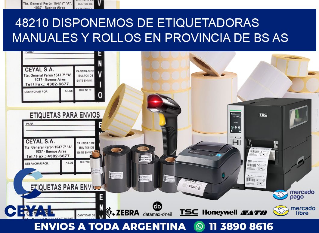 48210 DISPONEMOS DE ETIQUETADORAS MANUALES Y ROLLOS EN PROVINCIA DE BS AS