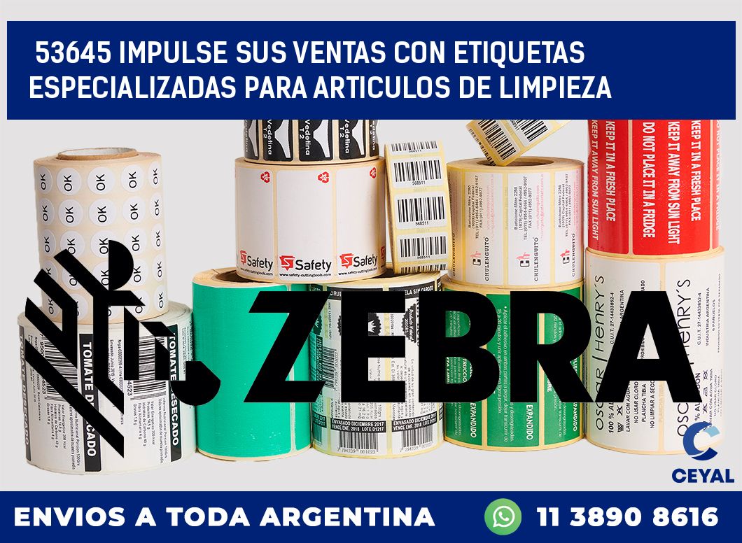 53645 IMPULSE SUS VENTAS CON ETIQUETAS ESPECIALIZADAS PARA ARTICULOS DE LIMPIEZA
