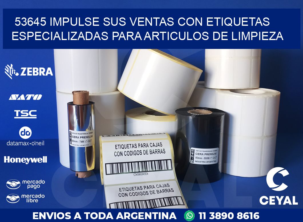 53645 IMPULSE SUS VENTAS CON ETIQUETAS ESPECIALIZADAS PARA ARTICULOS DE LIMPIEZA