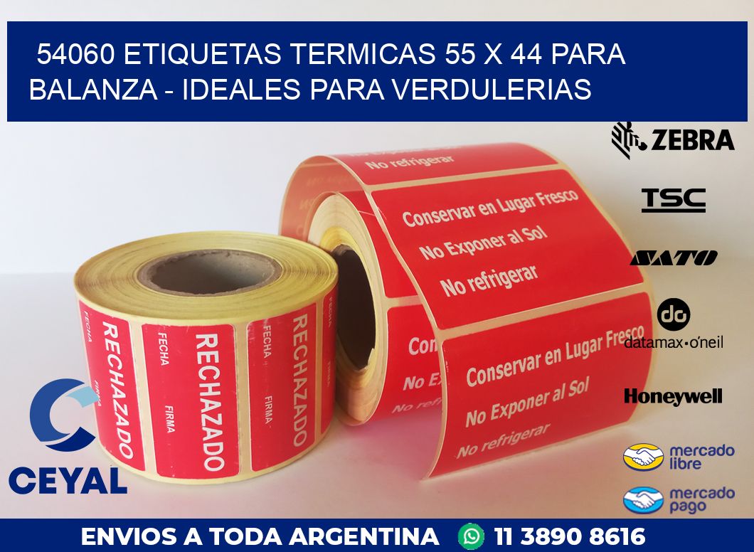 54060 ETIQUETAS TERMICAS 55 X 44 PARA BALANZA – IDEALES PARA VERDULERIAS