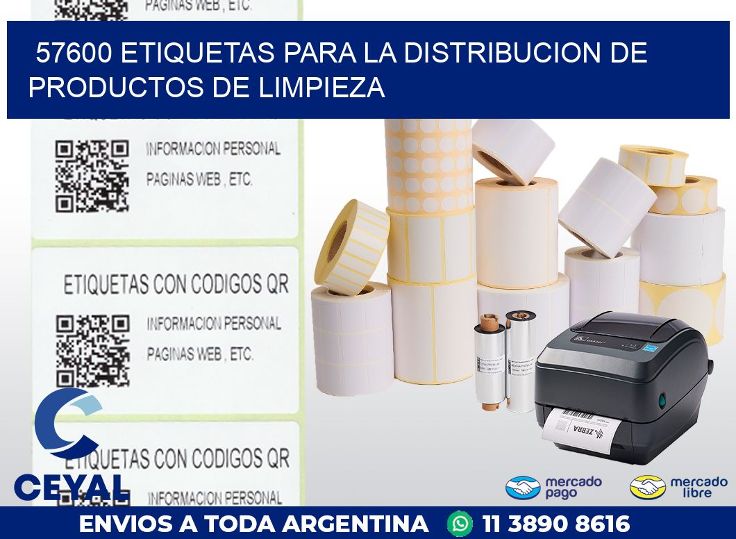 57600 ETIQUETAS PARA LA DISTRIBUCION DE PRODUCTOS DE LIMPIEZA
