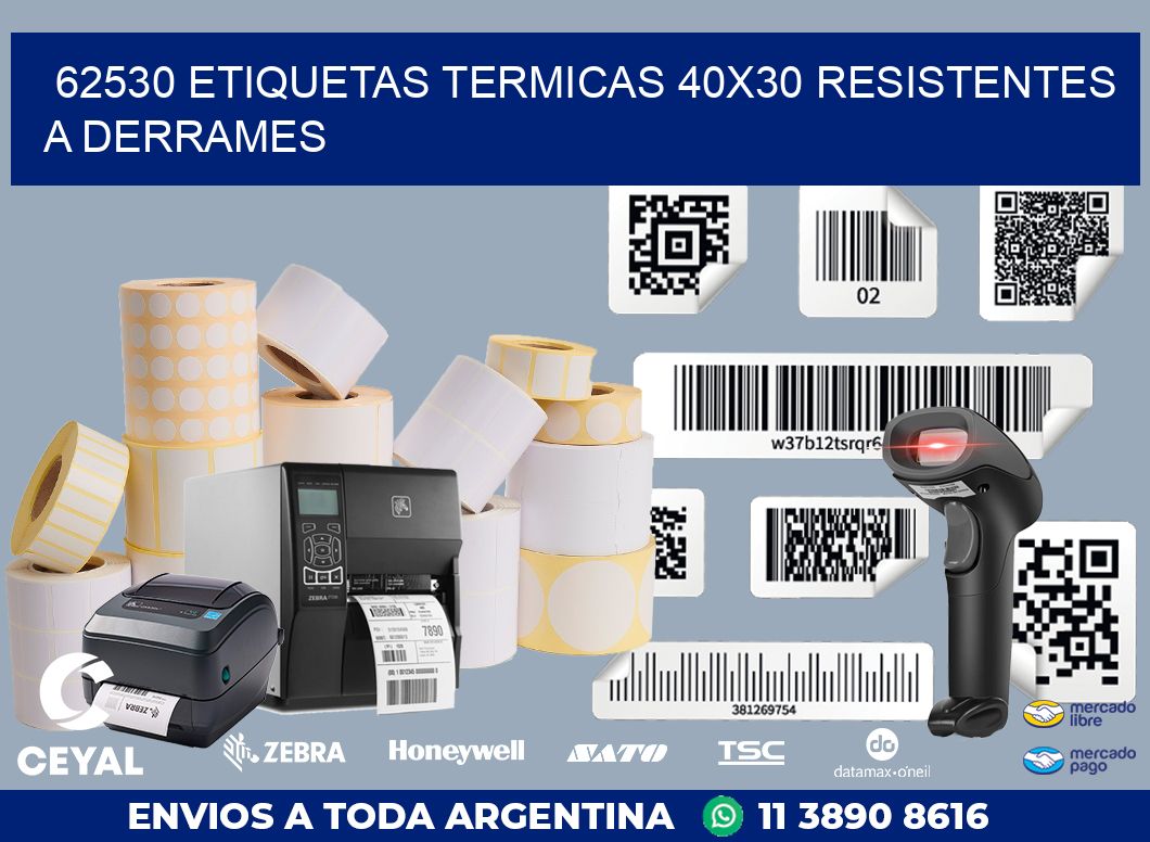 62530 ETIQUETAS TERMICAS 40X30 RESISTENTES A DERRAMES