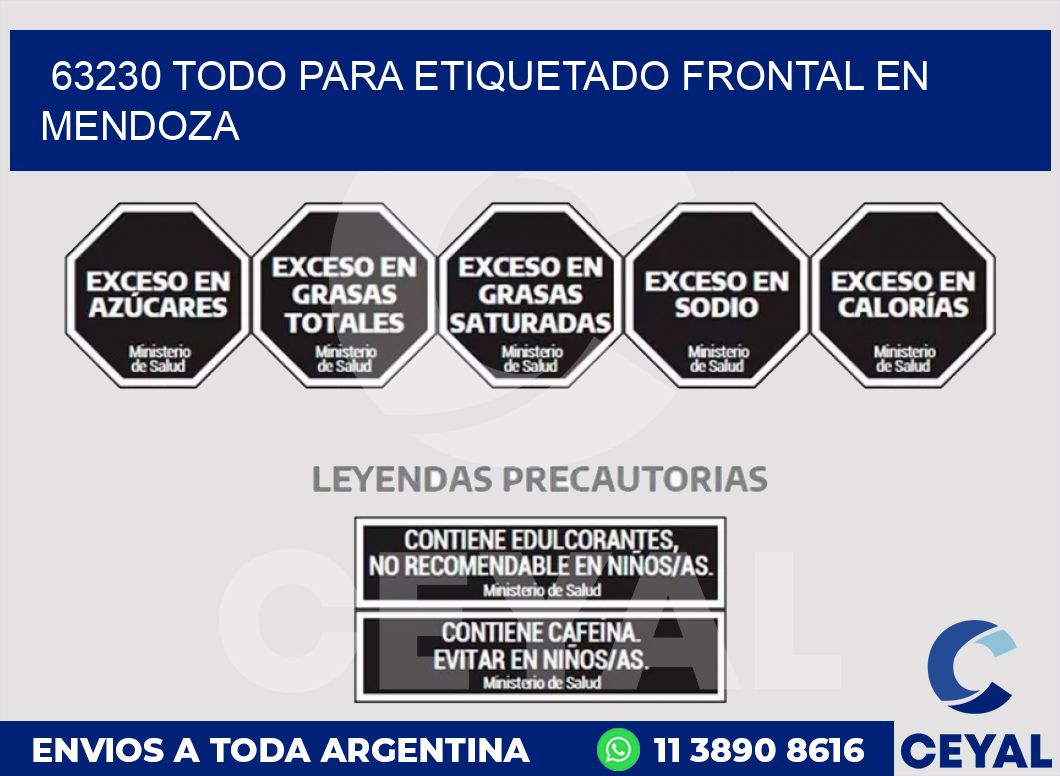 63230 TODO PARA ETIQUETADO FRONTAL EN MENDOZA