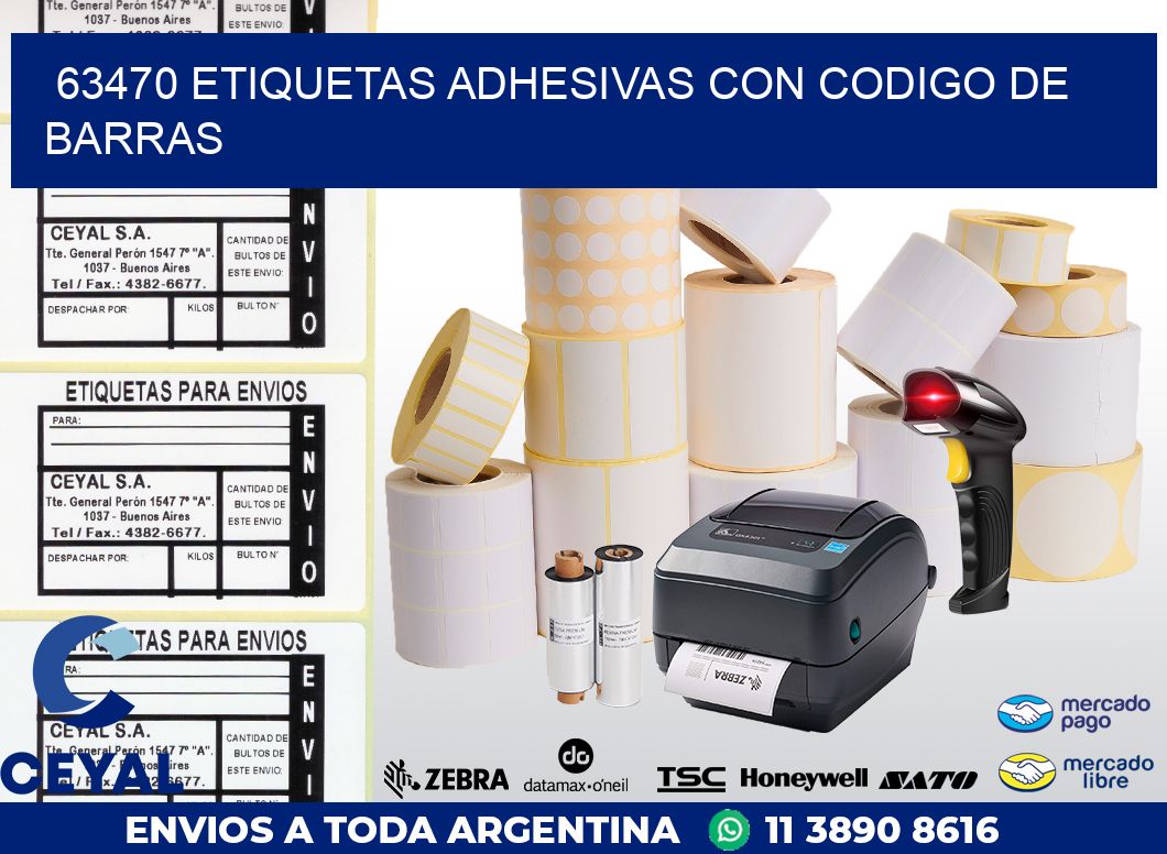 63470 ETIQUETAS ADHESIVAS CON CODIGO DE BARRAS