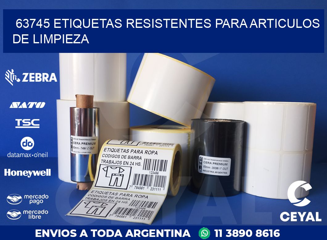 63745 ETIQUETAS RESISTENTES PARA ARTICULOS DE LIMPIEZA