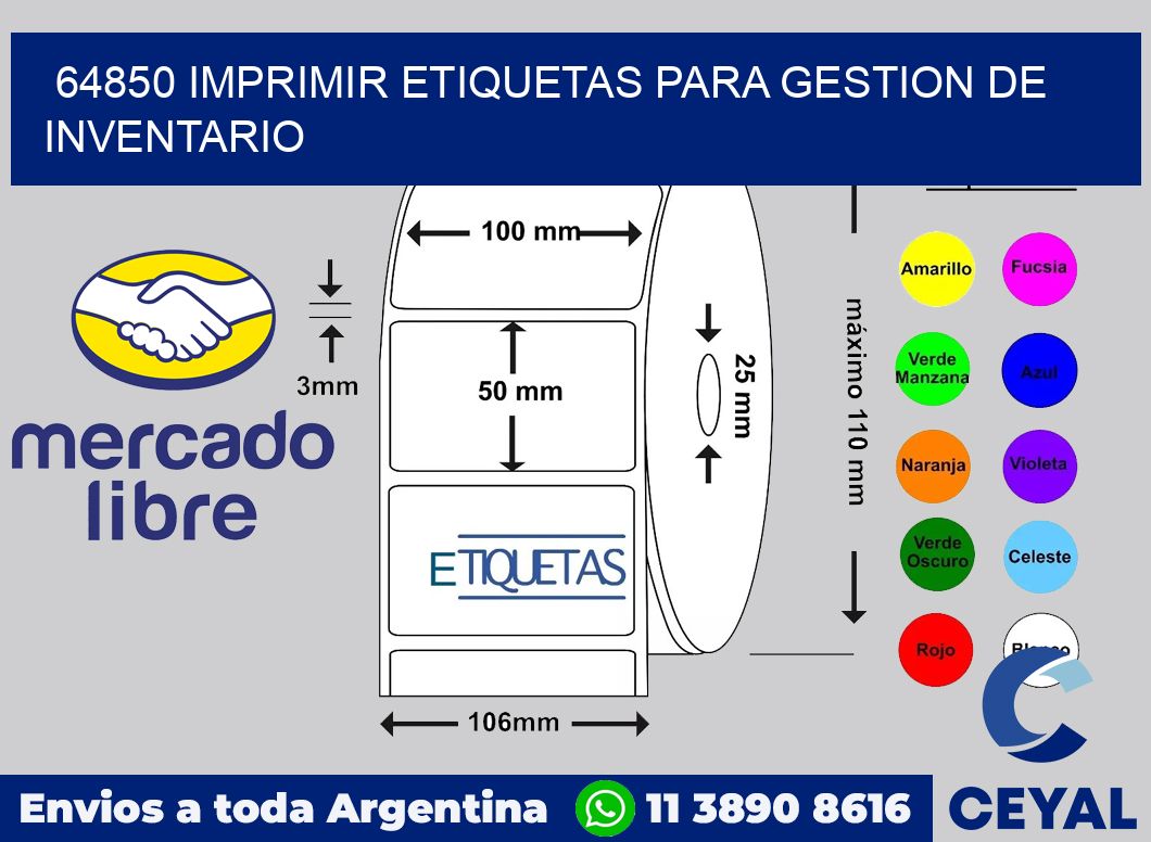 64850 IMPRIMIR ETIQUETAS PARA GESTION DE INVENTARIO