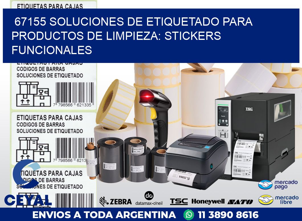 67155 SOLUCIONES DE ETIQUETADO PARA PRODUCTOS DE LIMPIEZA: STICKERS FUNCIONALES