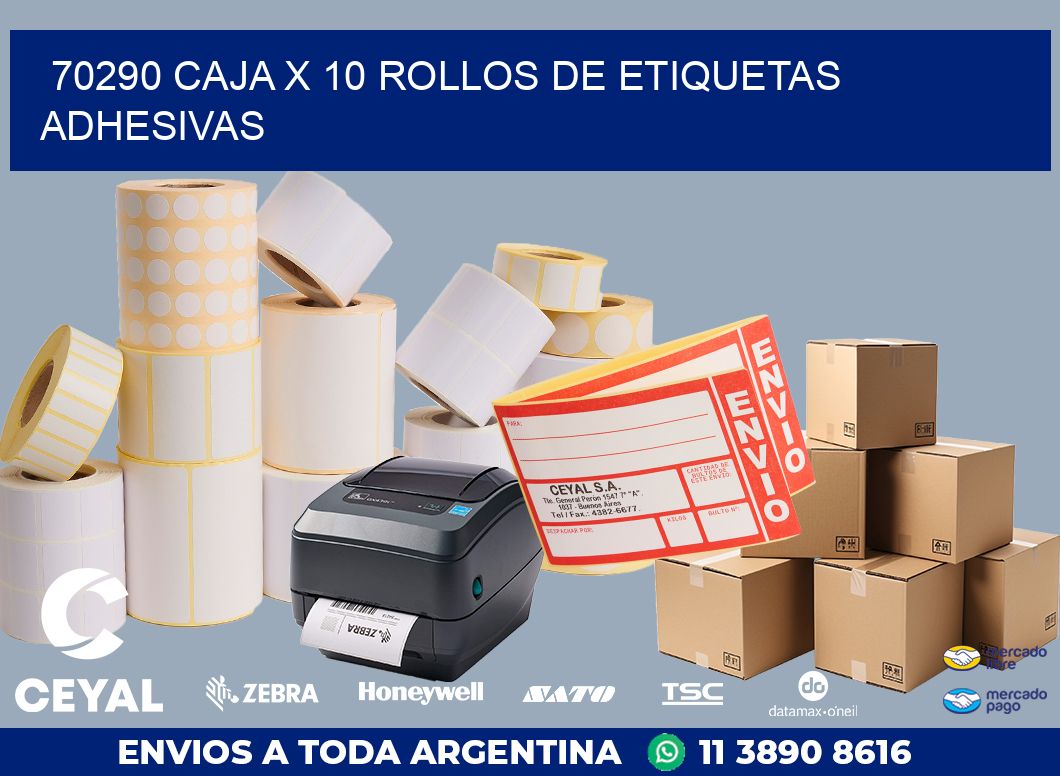 70290 CAJA X 10 ROLLOS DE ETIQUETAS ADHESIVAS