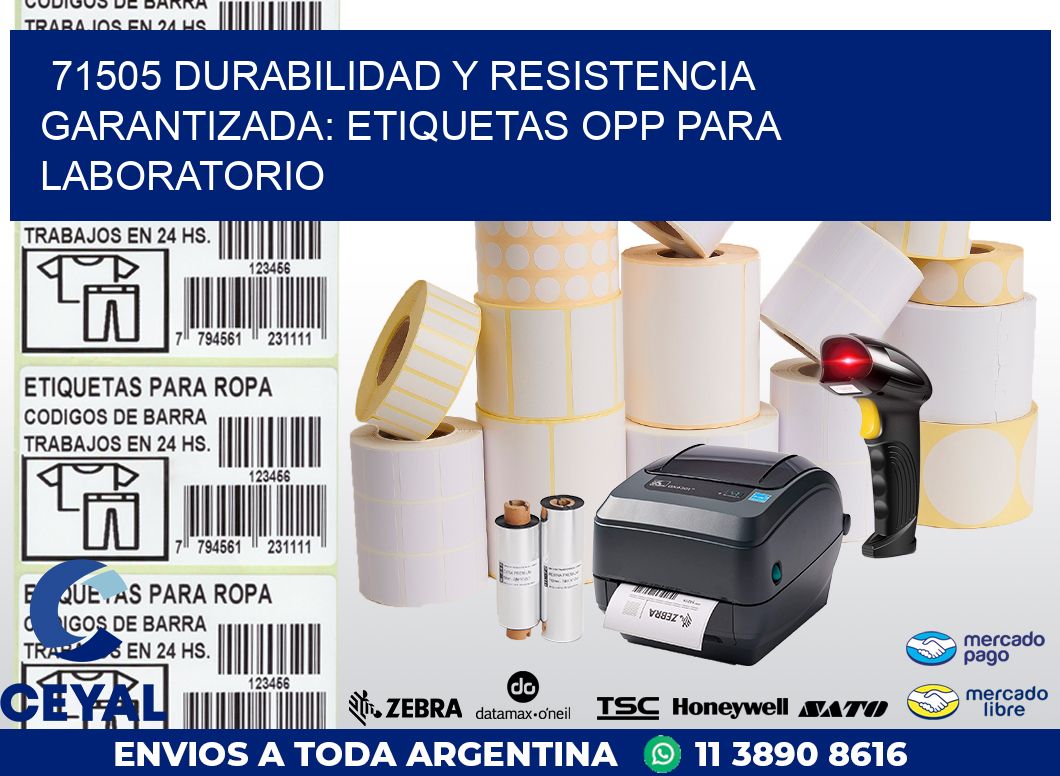 71505 DURABILIDAD Y RESISTENCIA GARANTIZADA: ETIQUETAS OPP PARA LABORATORIO