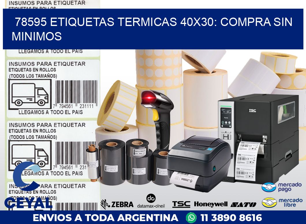 78595 ETIQUETAS TERMICAS 40X30: COMPRA SIN MINIMOS