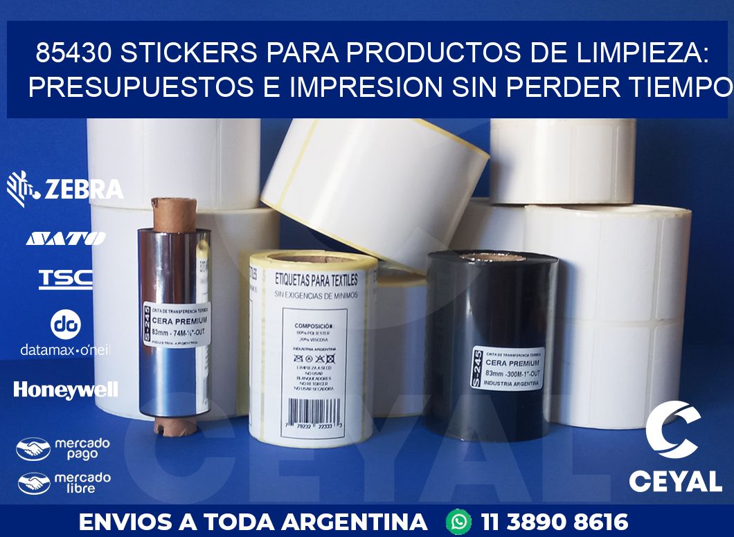 85430 STICKERS PARA PRODUCTOS DE LIMPIEZA: PRESUPUESTOS E IMPRESION SIN PERDER TIEMPO