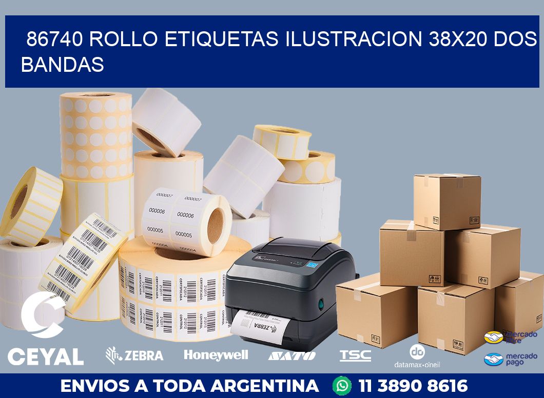 86740 ROLLO ETIQUETAS ILUSTRACION 38X20 DOS BANDAS