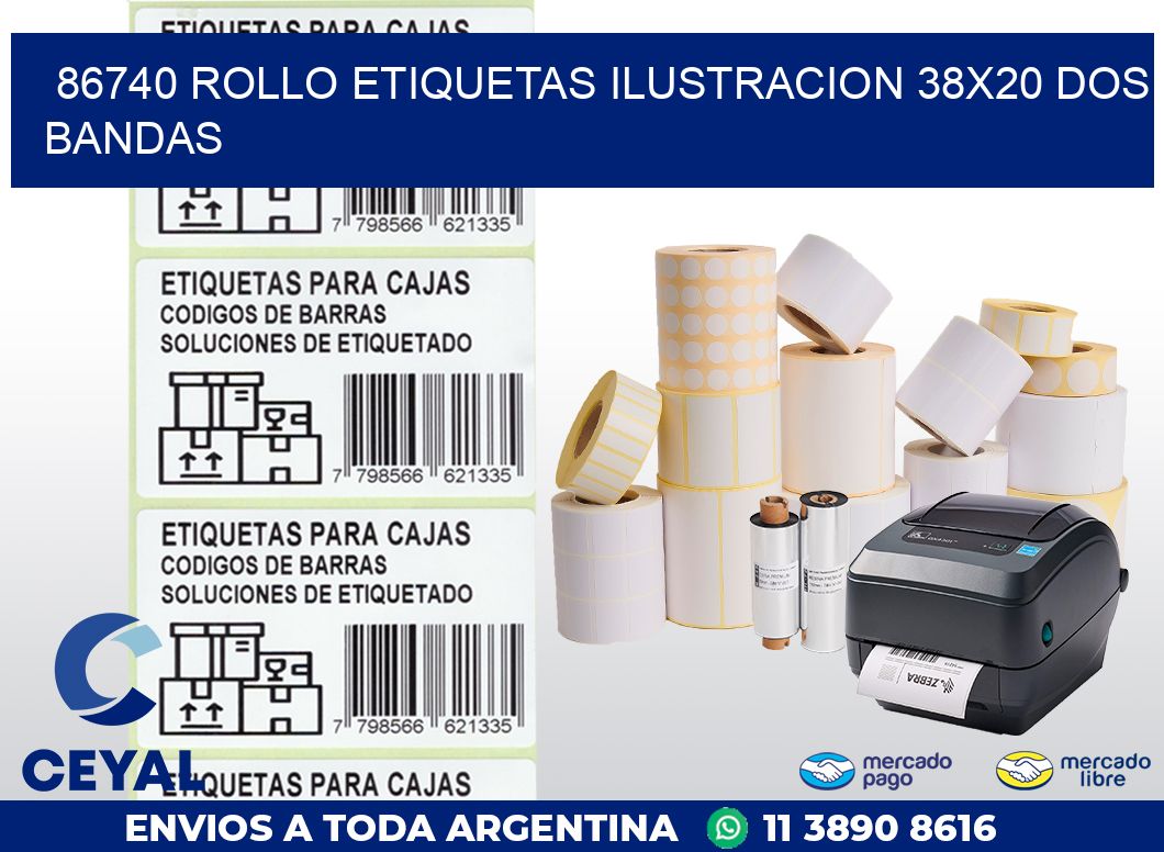 86740 ROLLO ETIQUETAS ILUSTRACION 38X20 DOS BANDAS