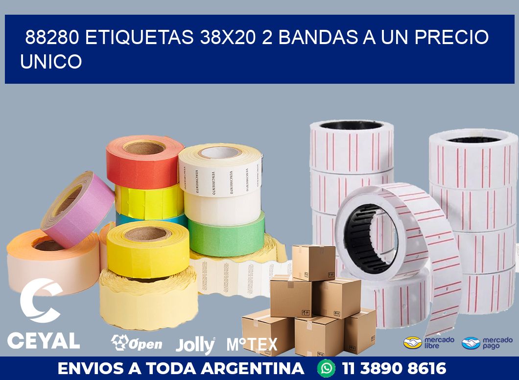 88280 ETIQUETAS 38X20 2 BANDAS A UN PRECIO UNICO