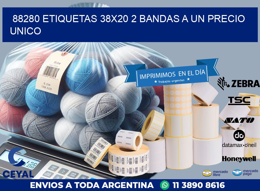88280 ETIQUETAS 38X20 2 BANDAS A UN PRECIO UNICO