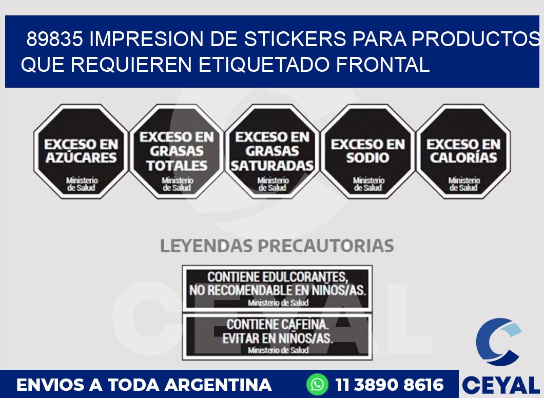 89835 IMPRESION DE STICKERS PARA PRODUCTOS QUE REQUIEREN ETIQUETADO FRONTAL