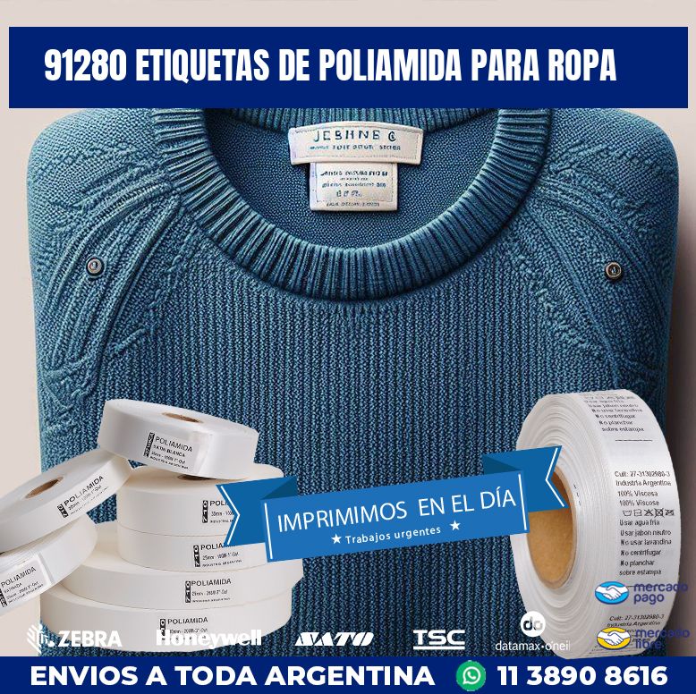 91280 ETIQUETAS DE POLIAMIDA PARA ROPA
