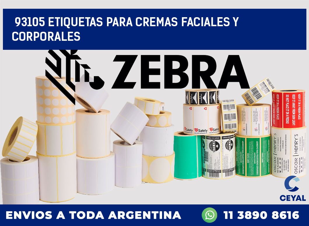 93105 ETIQUETAS PARA CREMAS FACIALES Y CORPORALES
