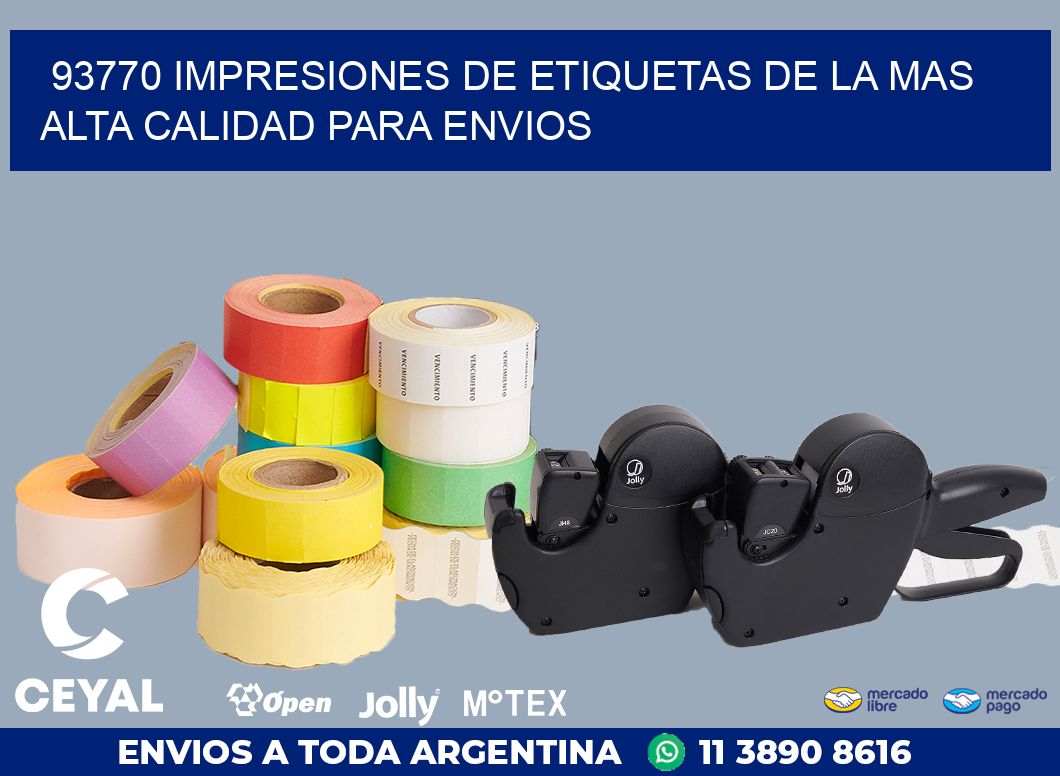 93770 IMPRESIONES DE ETIQUETAS DE LA MAS ALTA CALIDAD PARA ENVIOS