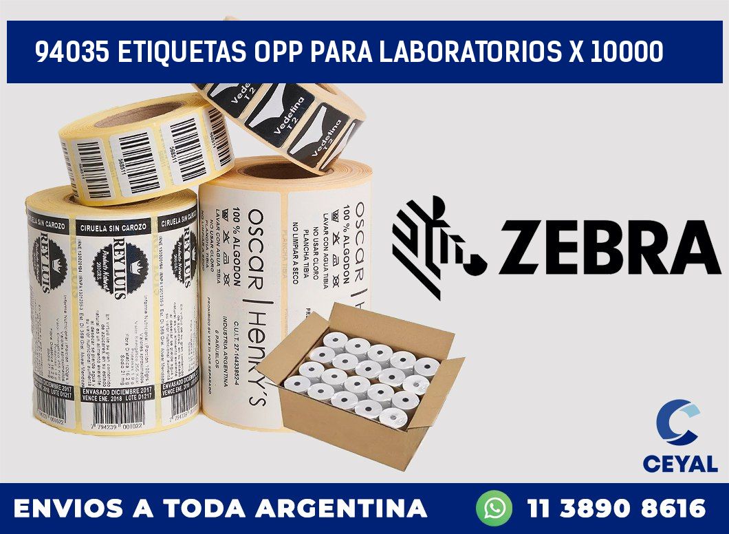 94035 ETIQUETAS OPP PARA LABORATORIOS X 10000
