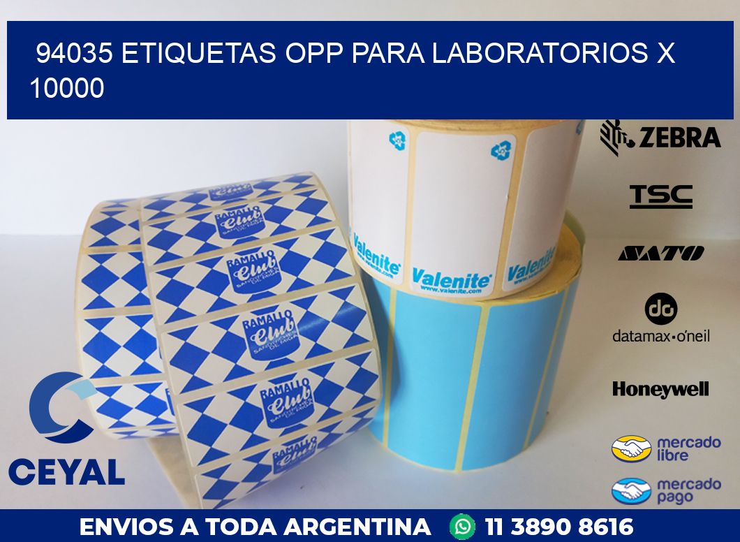 94035 ETIQUETAS OPP PARA LABORATORIOS X 10000
