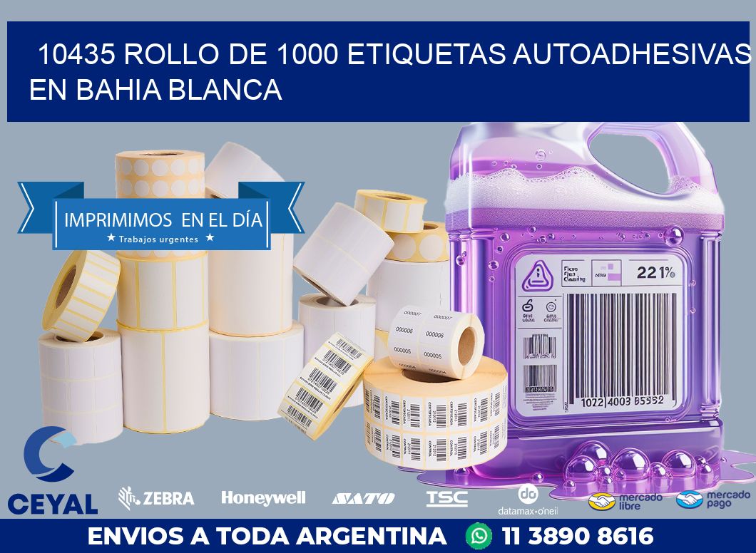 10435 ROLLO DE 1000 ETIQUETAS AUTOADHESIVAS EN BAHIA BLANCA