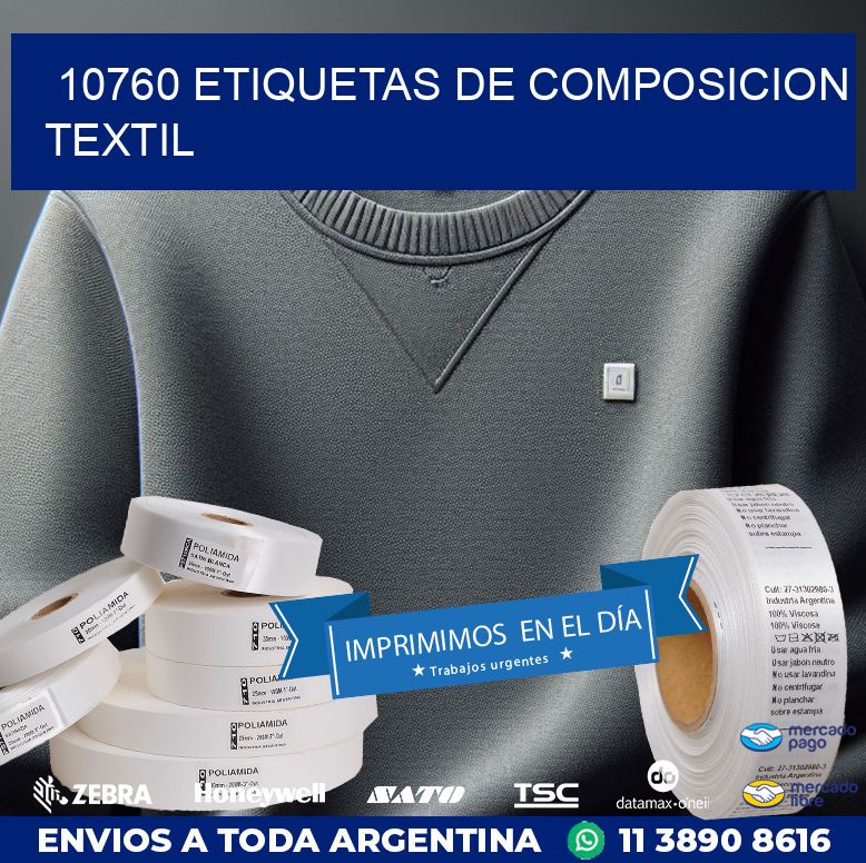 10760 ETIQUETAS DE COMPOSICION TEXTIL