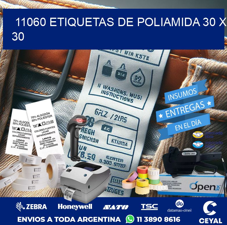 11060 ETIQUETAS DE POLIAMIDA 30 X 30