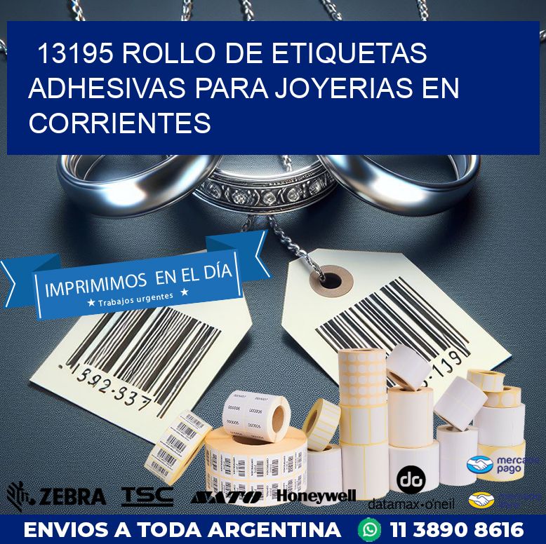 13195 ROLLO DE ETIQUETAS ADHESIVAS PARA JOYERIAS EN CORRIENTES