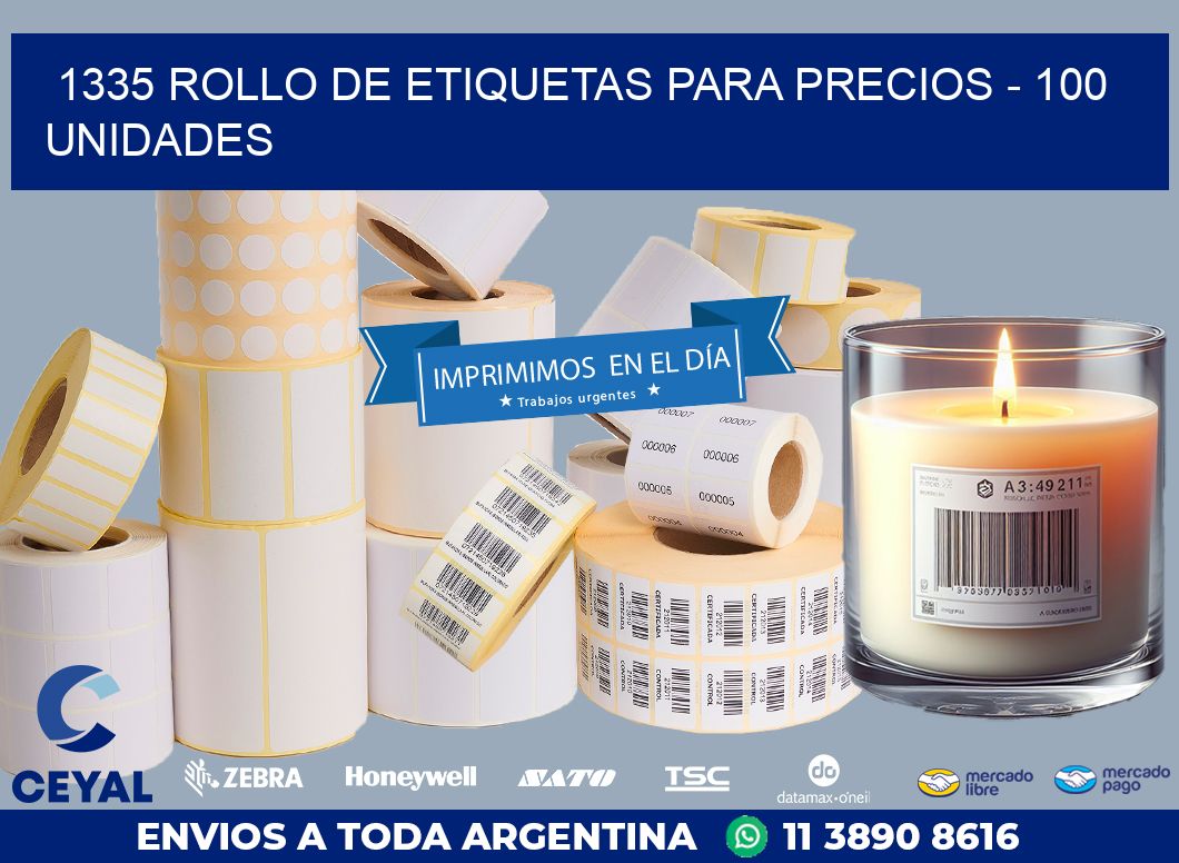 1335 ROLLO DE ETIQUETAS PARA PRECIOS – 100 UNIDADES