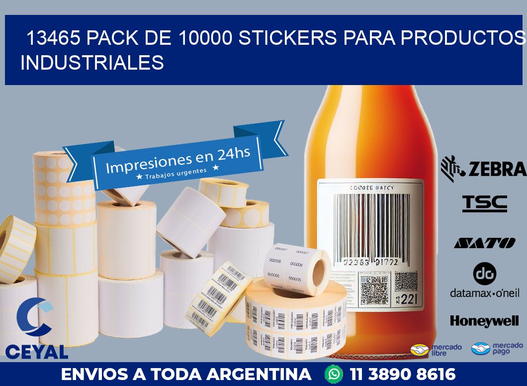 13465 PACK DE 10000 STICKERS PARA PRODUCTOS INDUSTRIALES