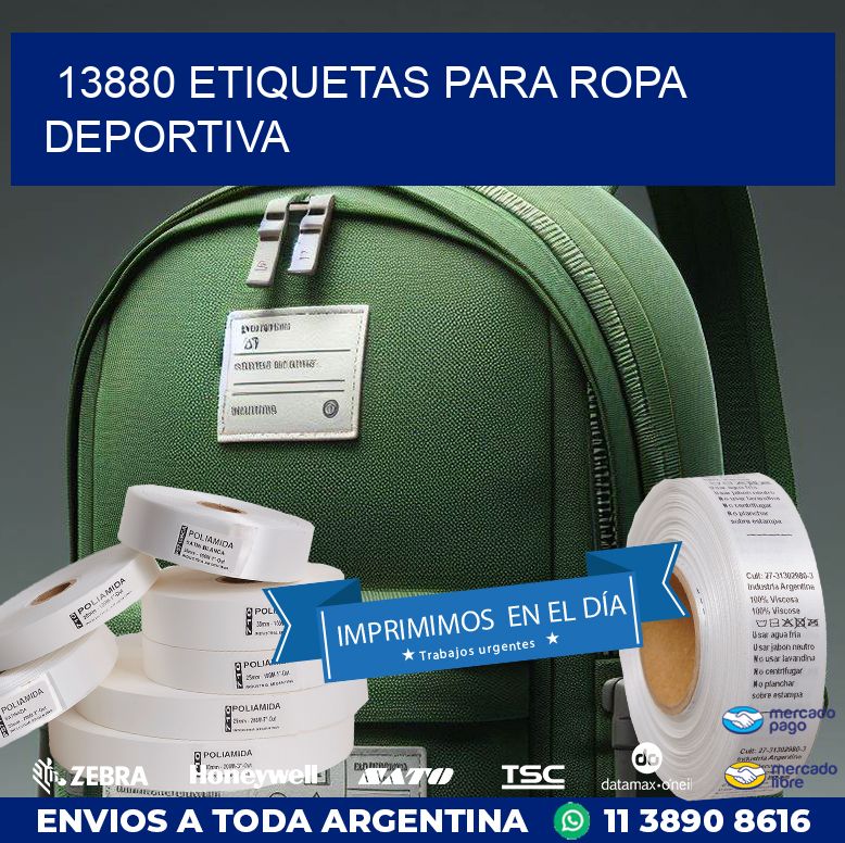 13880 ETIQUETAS PARA ROPA DEPORTIVA
