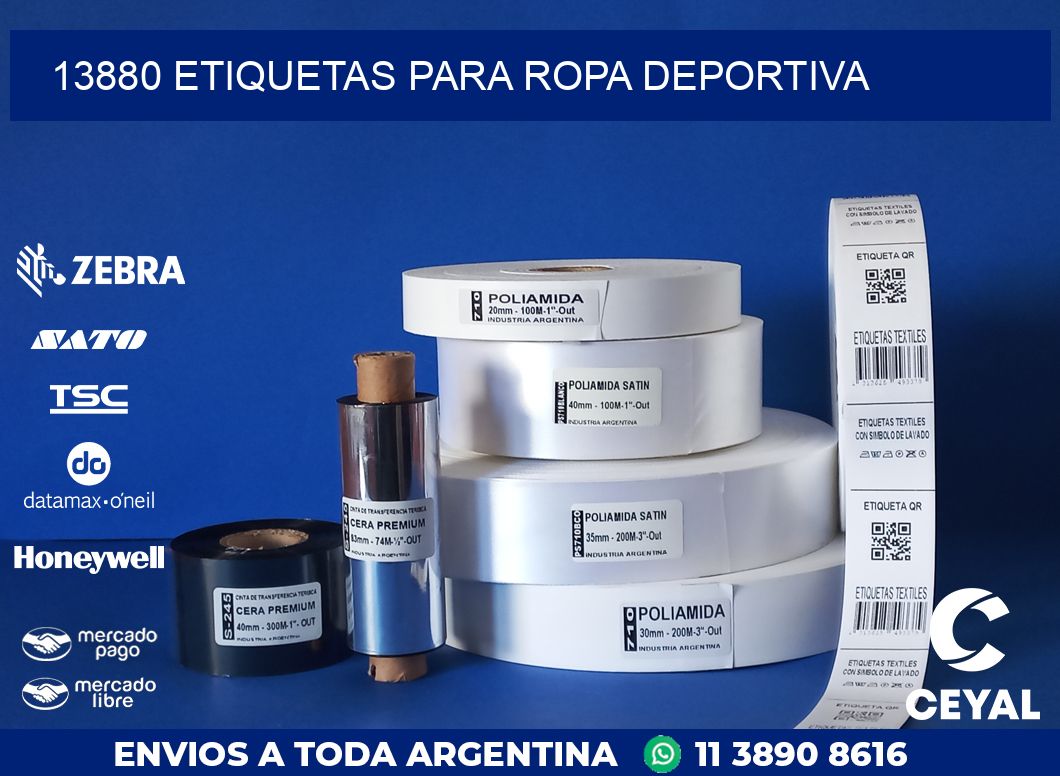 13880 ETIQUETAS PARA ROPA DEPORTIVA