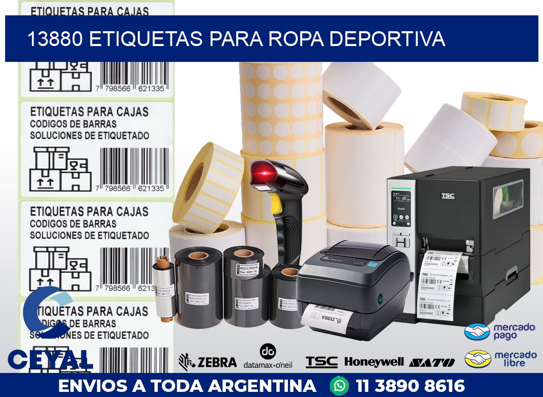 13880 ETIQUETAS PARA ROPA DEPORTIVA