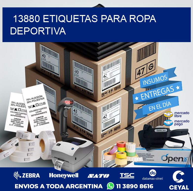 13880 ETIQUETAS PARA ROPA DEPORTIVA