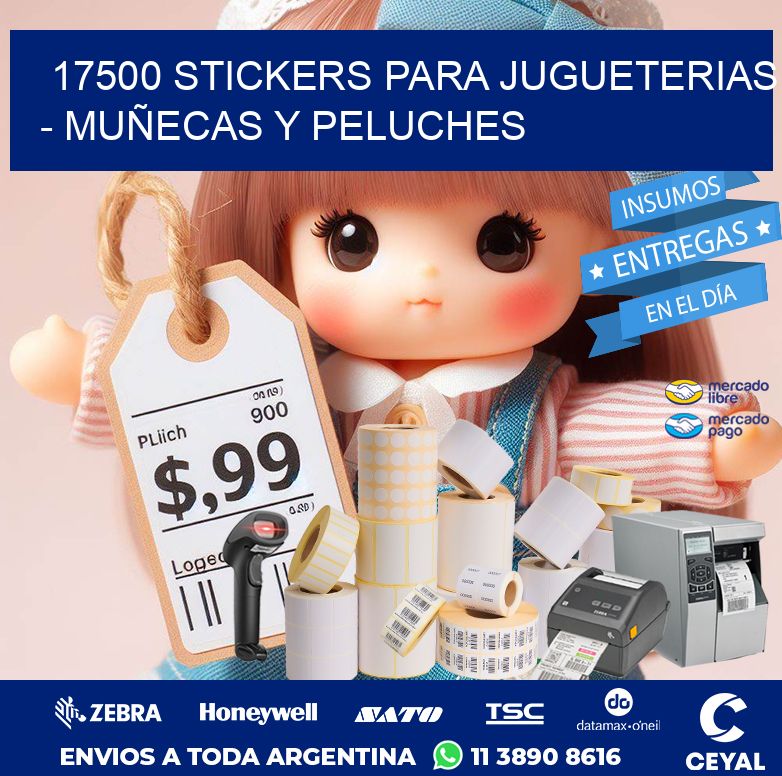 17500 STICKERS PARA JUGUETERIAS - MUÑECAS Y PELUCHES