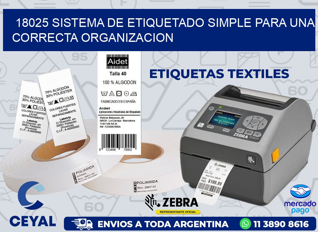18025 SISTEMA DE ETIQUETADO SIMPLE PARA UNA CORRECTA ORGANIZACION