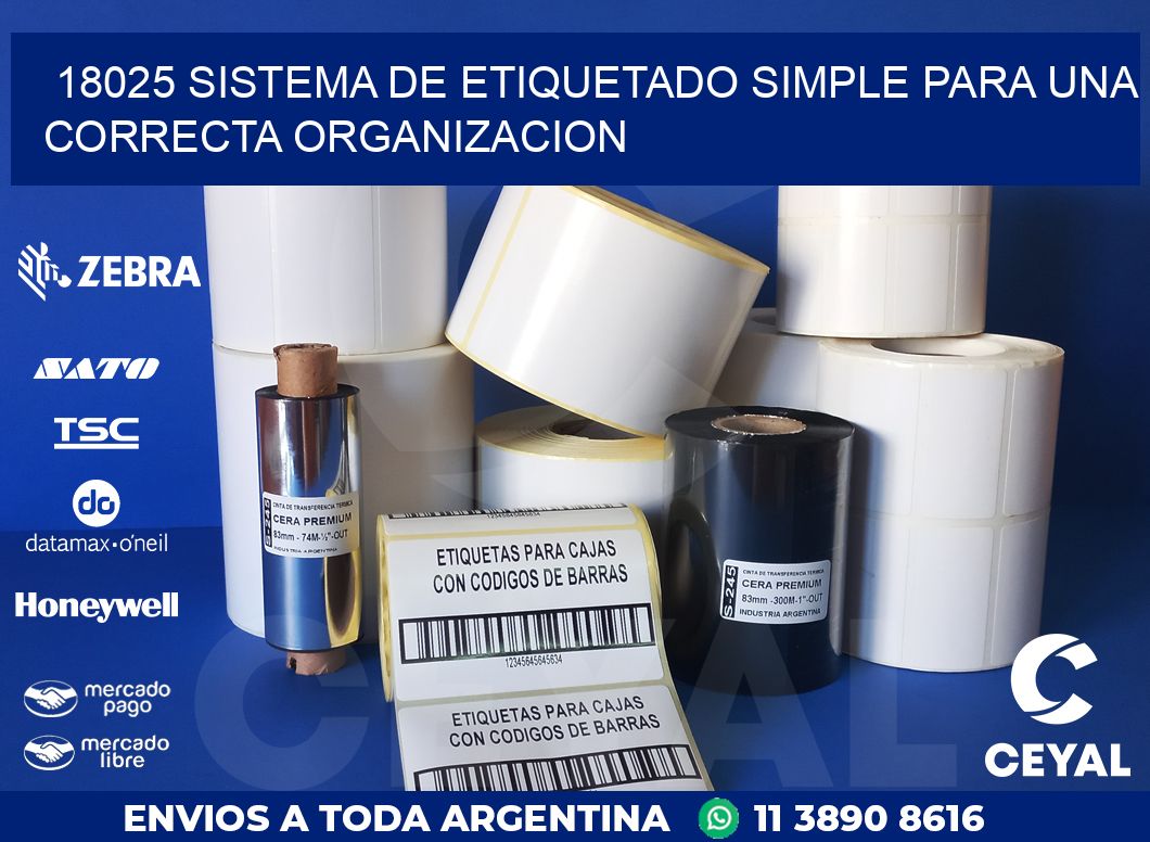 18025 SISTEMA DE ETIQUETADO SIMPLE PARA UNA CORRECTA ORGANIZACION