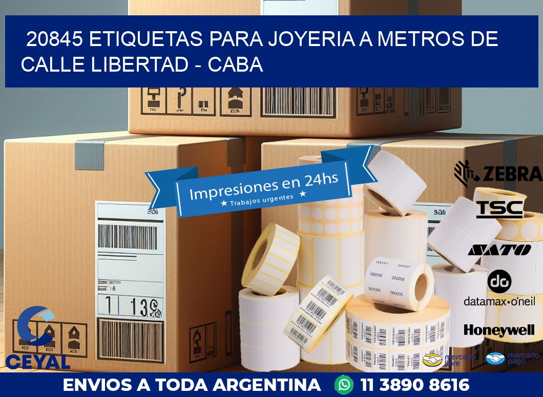 20845 ETIQUETAS PARA JOYERIA A METROS DE CALLE LIBERTAD - CABA