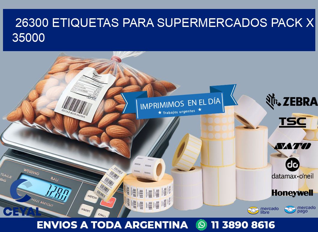 26300 ETIQUETAS PARA SUPERMERCADOS PACK X 35000